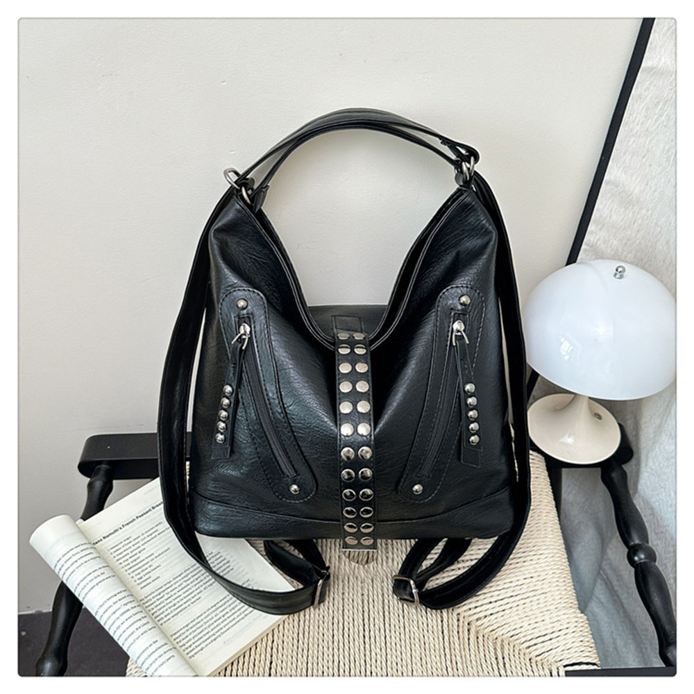 Interior Design Simple - Bolsa Feminina com Design de Rebites,