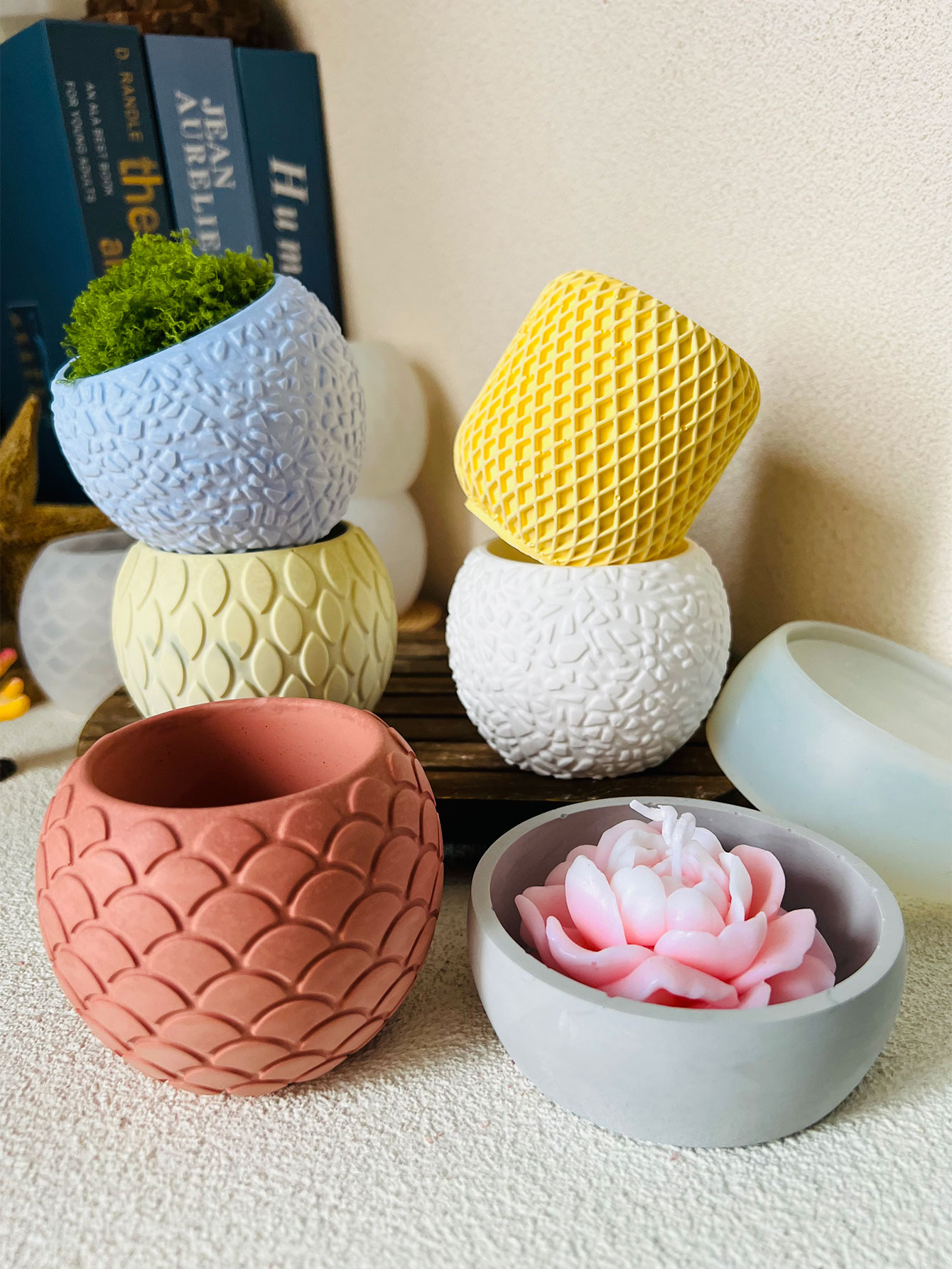 Peixe Escala Padrão Cimento Ve - Ceramic Candle Vessel avaliação e preço